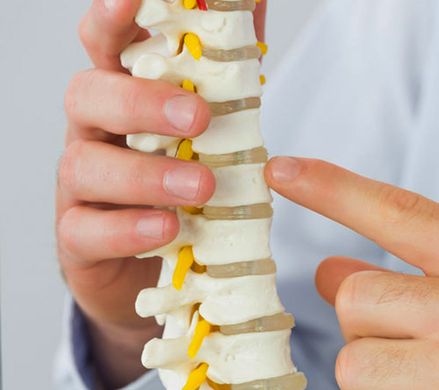 chiropractor explaining cause of spinal pain